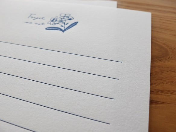 OEDA LETTERPRESS｜Letter set [ LE208h / Forget-me-not]