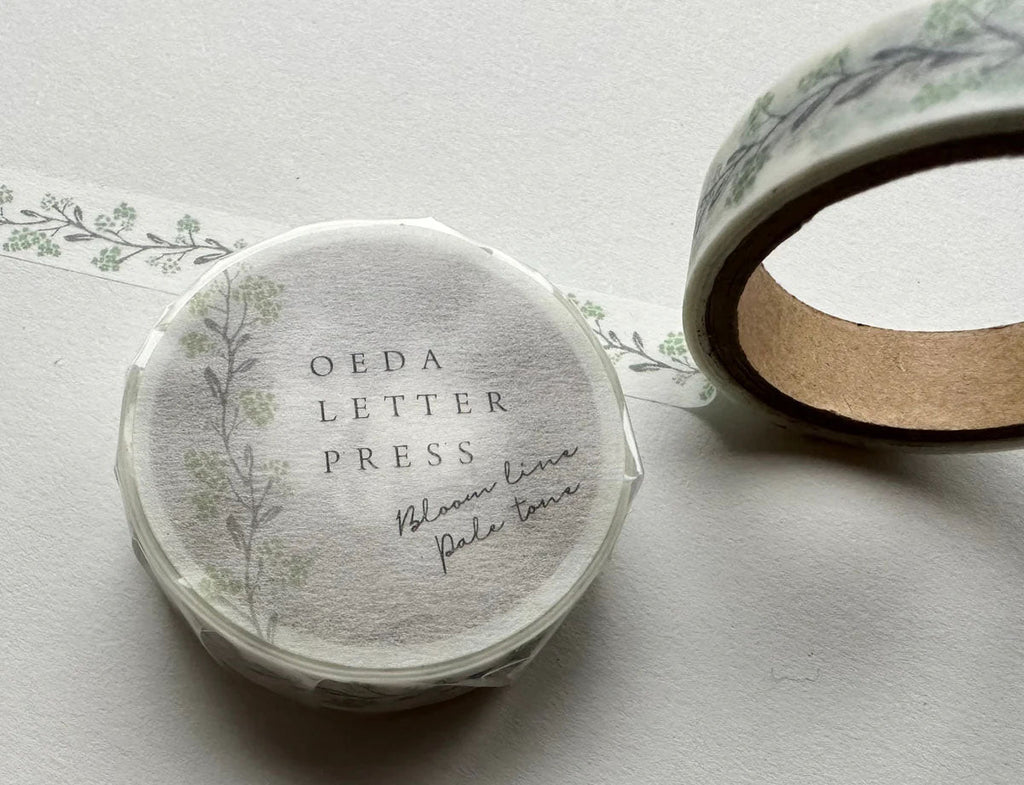 OEDA LETTERPRESS｜Masking tape[ MT022/ Bloom line Pale light green]