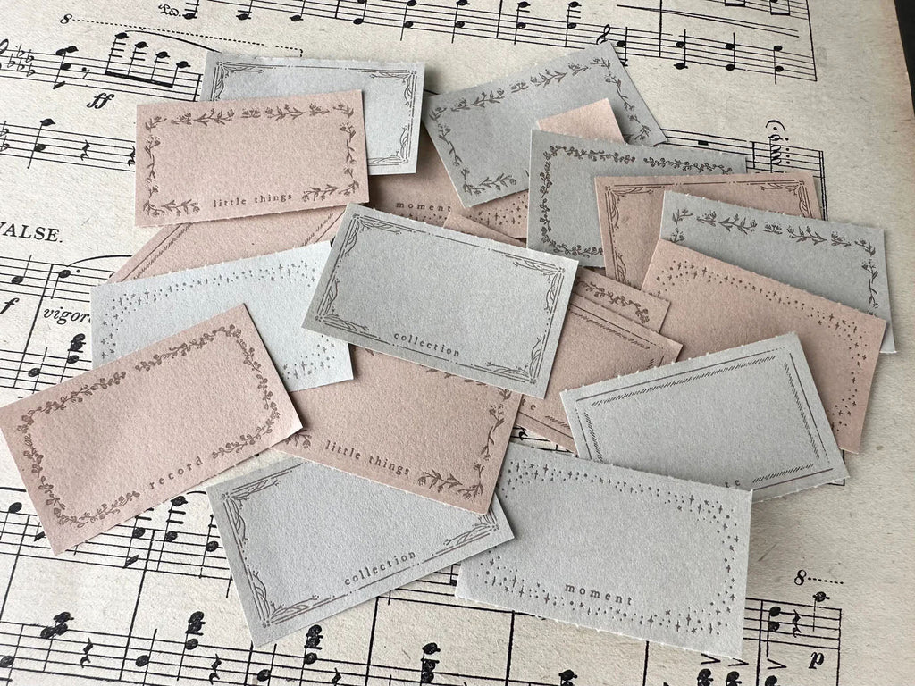 OEDA LETTERPRESS｜5word label book [LB031/Gray&Beige paper]