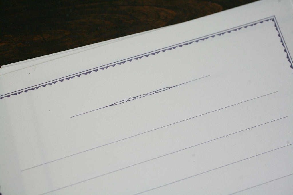 KOHUNKAN | 装飾罫線レターセット all Antique -02-【パープル】