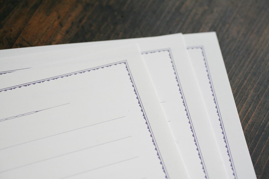 KOHUNKAN | 装飾罫線レターセット all Antique -02-【パープル】