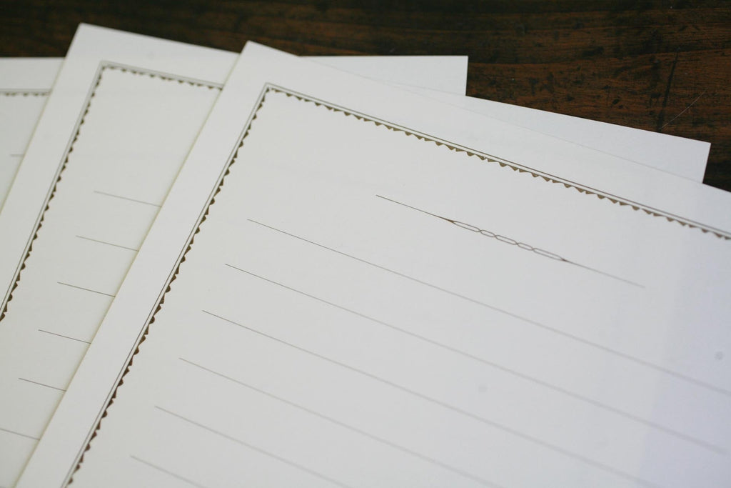 KOHUNKAN | 装飾罫線レターセット all Antique -02-【ブラウン】