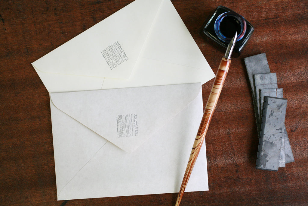 KOHUNKAN | 活版印刷の小粋なアクセント・「装飾罫線・薄灰青」レターセット-All antique03-