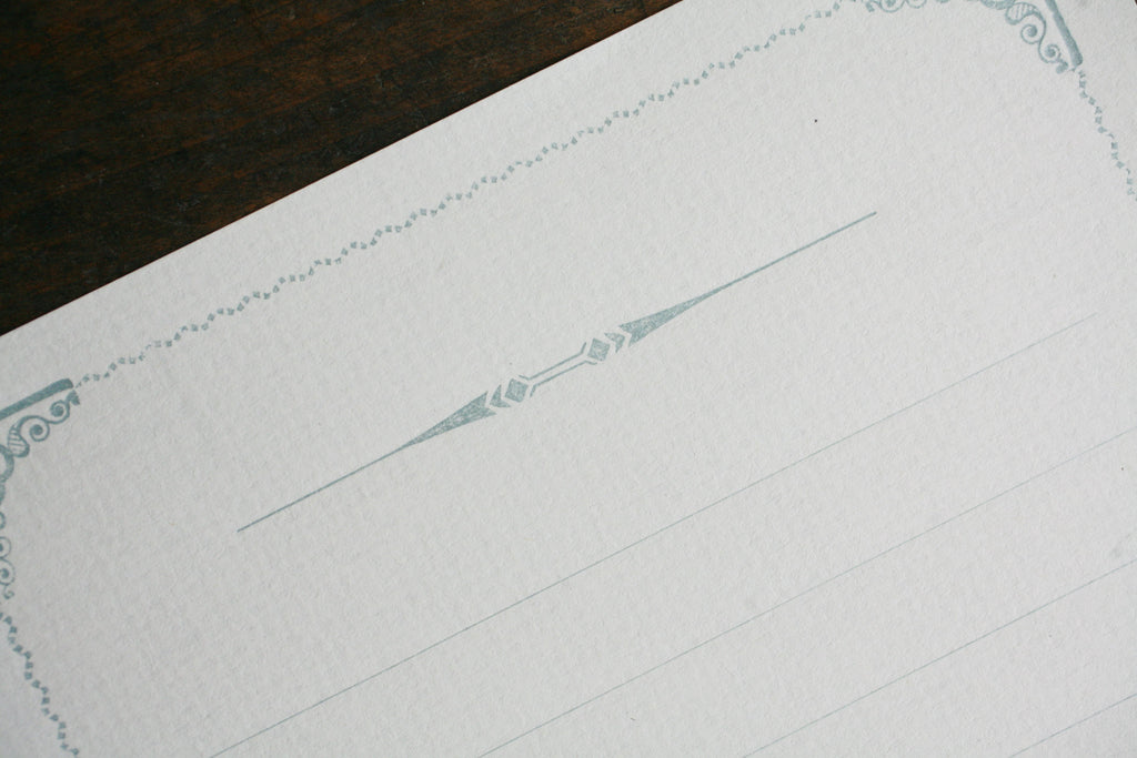 KOHUNKAN | 装飾活字Mini Stationery Paper all Antique-51- 【シルバーブルー】