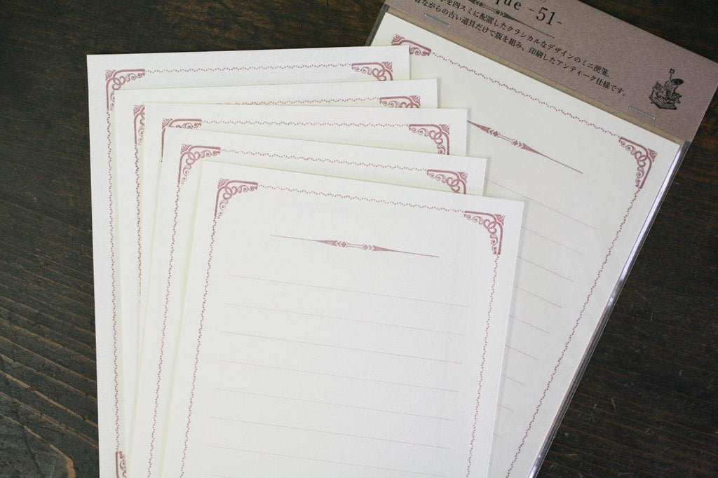 KOHUNKAN | 装飾活字Mini Stationery Paper all Antique-51- 【ワイン】