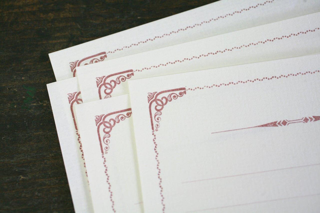 KOHUNKAN | 装飾活字Mini Stationery Paper all Antique-51- 【ワイン】