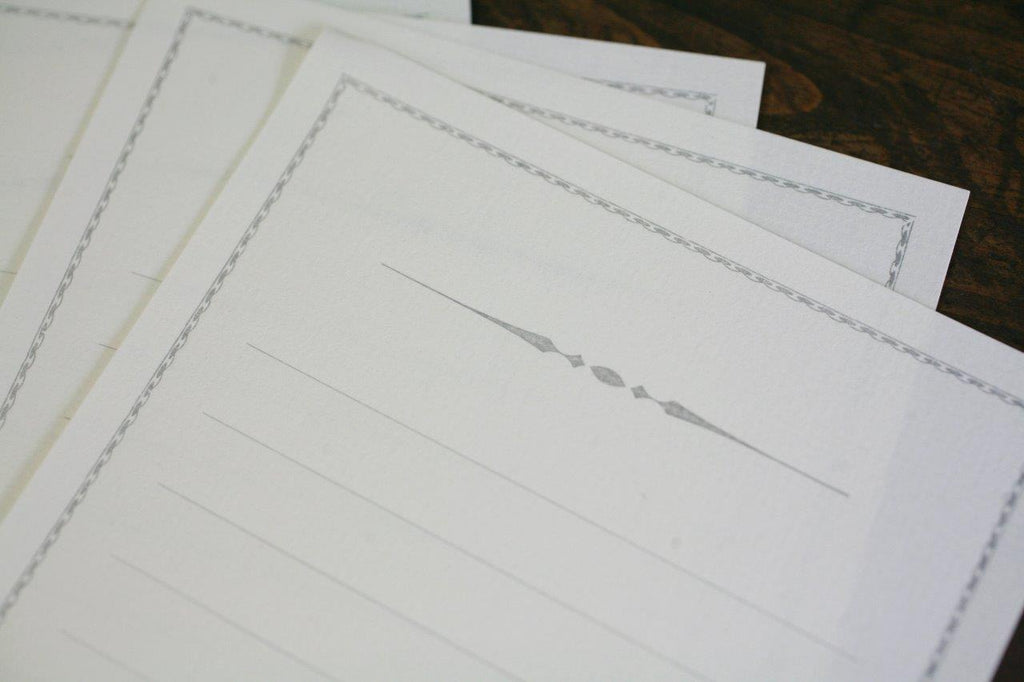 KOHUNKAN | 装飾罫線Mini Stationery Paper all Antique-52- 【シルバー】