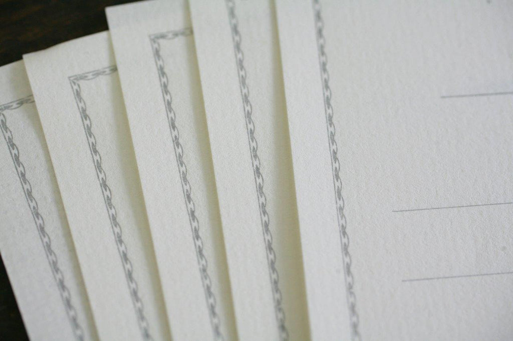 KOHUNKAN | 装飾罫線Mini Stationery Paper all Antique-52- 【シルバー】