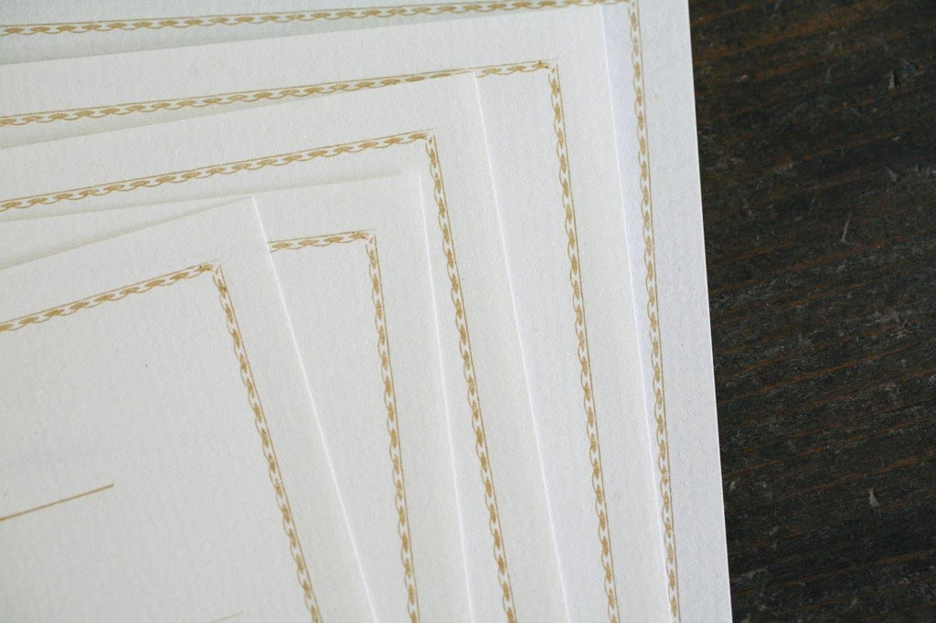 KOHUNKAN | 装飾罫線Mini Stationery Paper all Antique-52- 【キャメル】