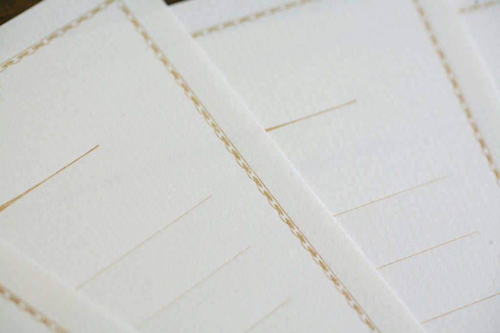 KOHUNKAN | 装飾罫線Mini Stationery Paper all Antique-52- 【キャメル】