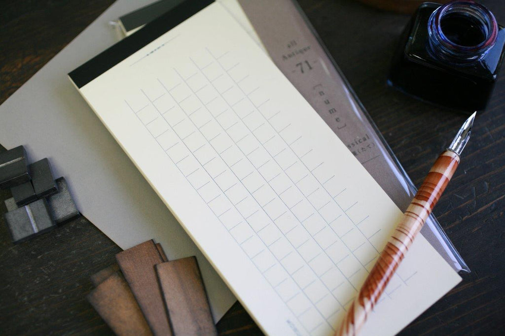 KOHUNKAN | all Antique classical 一筆箋（たて/マス）-71-[nume/ブルーグレー]