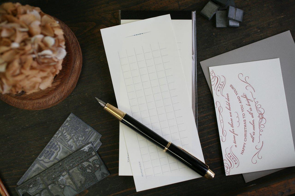 KOHUNKAN | all Antique classical 一筆箋（たて/マス）-71-[nume/ブルーグレー]