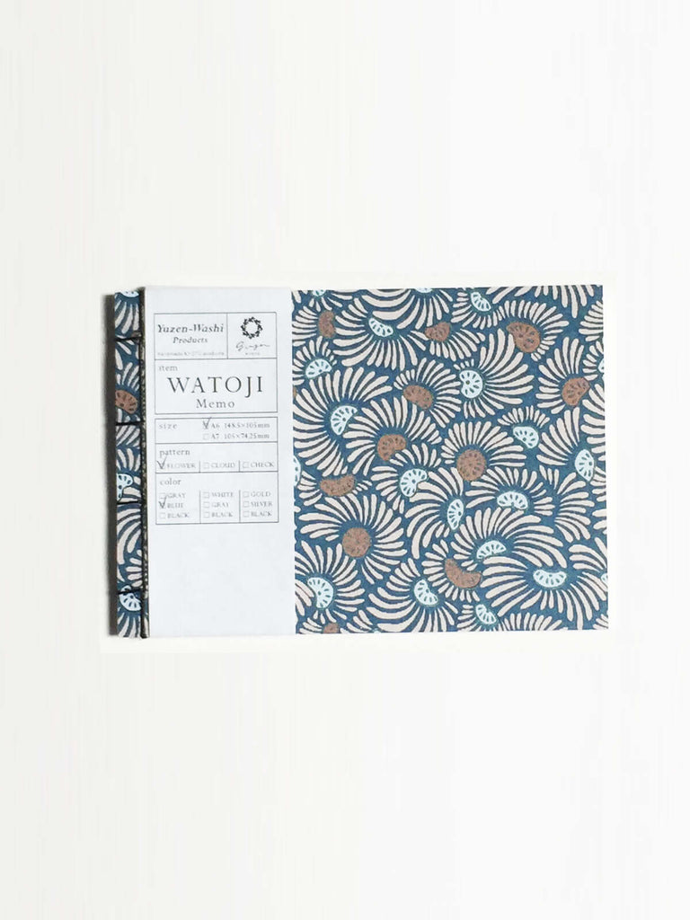 ginger | 和綴じメモ A6 FLOWER-Blue 2【TAG STATIONERY STORE】