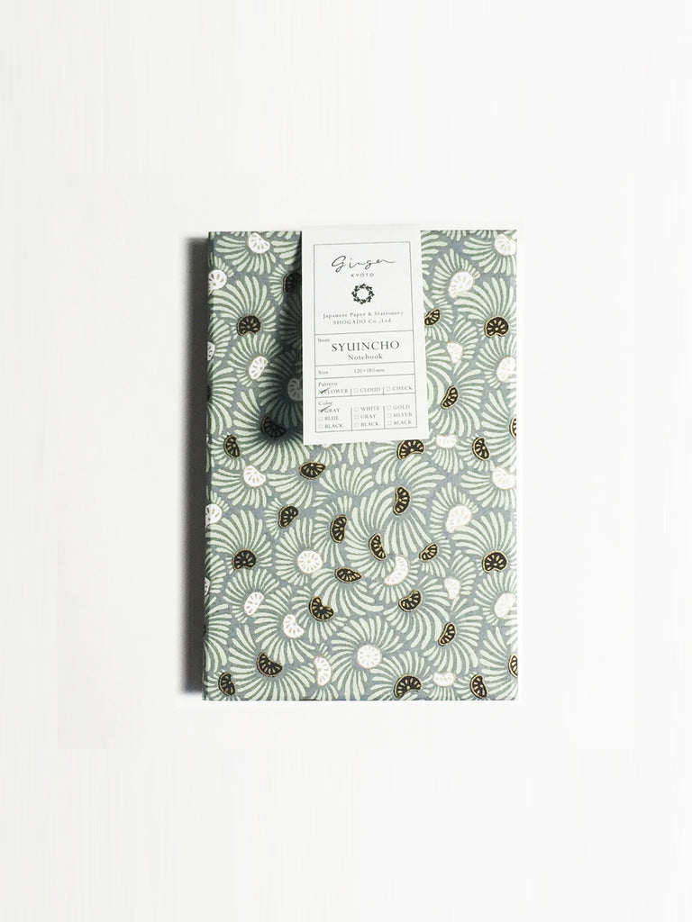 ginger | 朱印帖 FLOWER-Gray 1【TAG STATIONERY STORE】