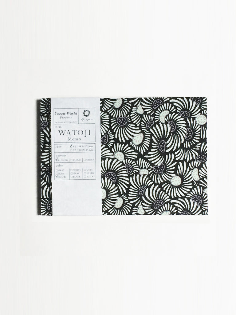 ginger | 和綴じメモ A6 FLOWER-Black 3【TAG STATIONERY STORE】